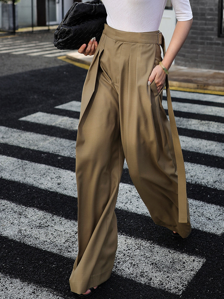 Oversized Tied Wide Leg Dress Pants | COMMENSE Oversized Tied Wide Leg Dress Pants | COMMENSE
