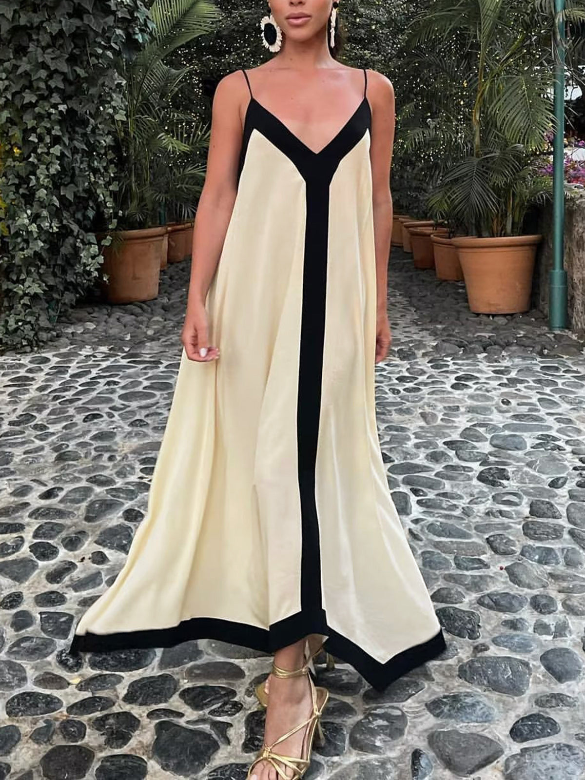 navy blue dress for baby girl Sicily Old Money Aesthetics Slip Lightweight Long Dresses For Hot Weather Travel - Off-White - S