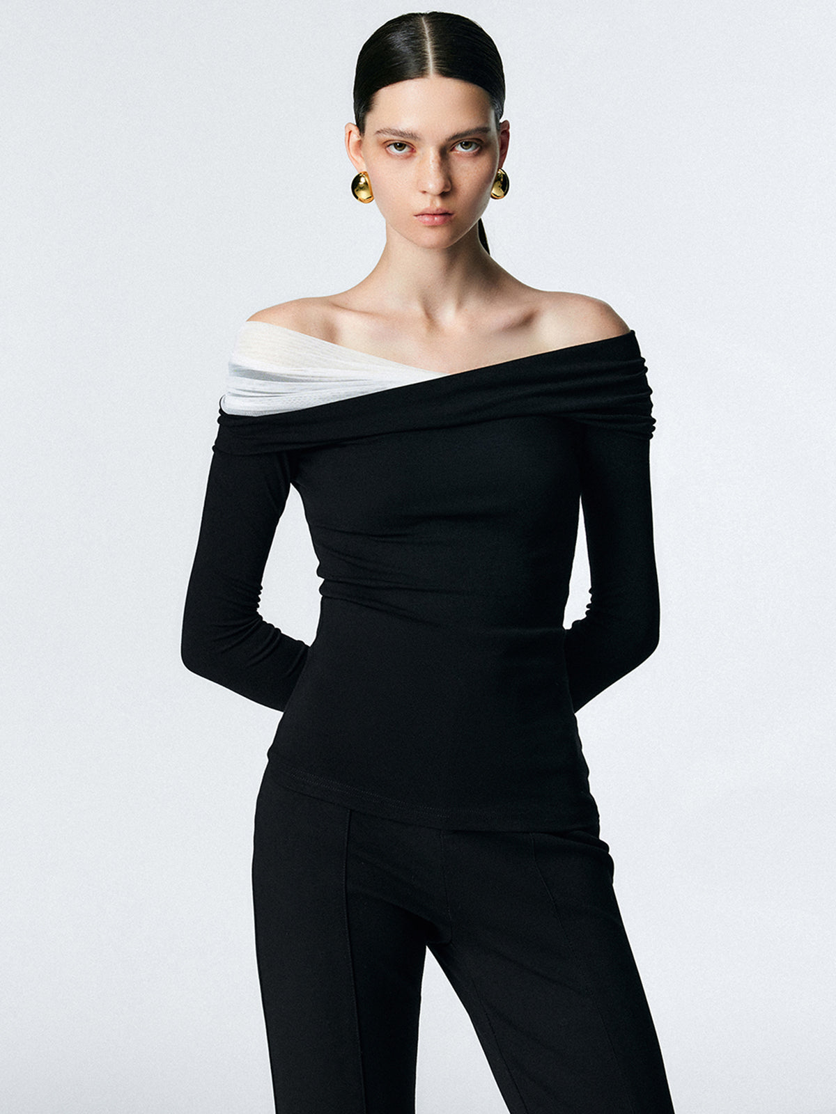 Ces Femme Asymmetrical Long Sleeve top