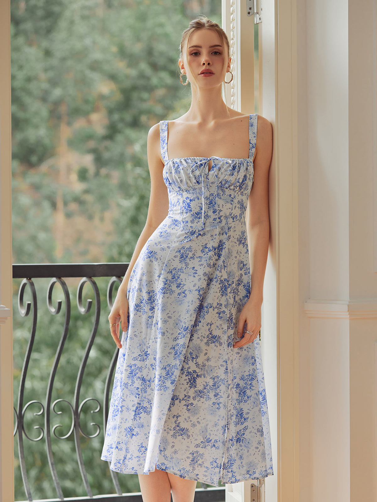 floral print cami midi dress Colorful Floral Cami Dress S