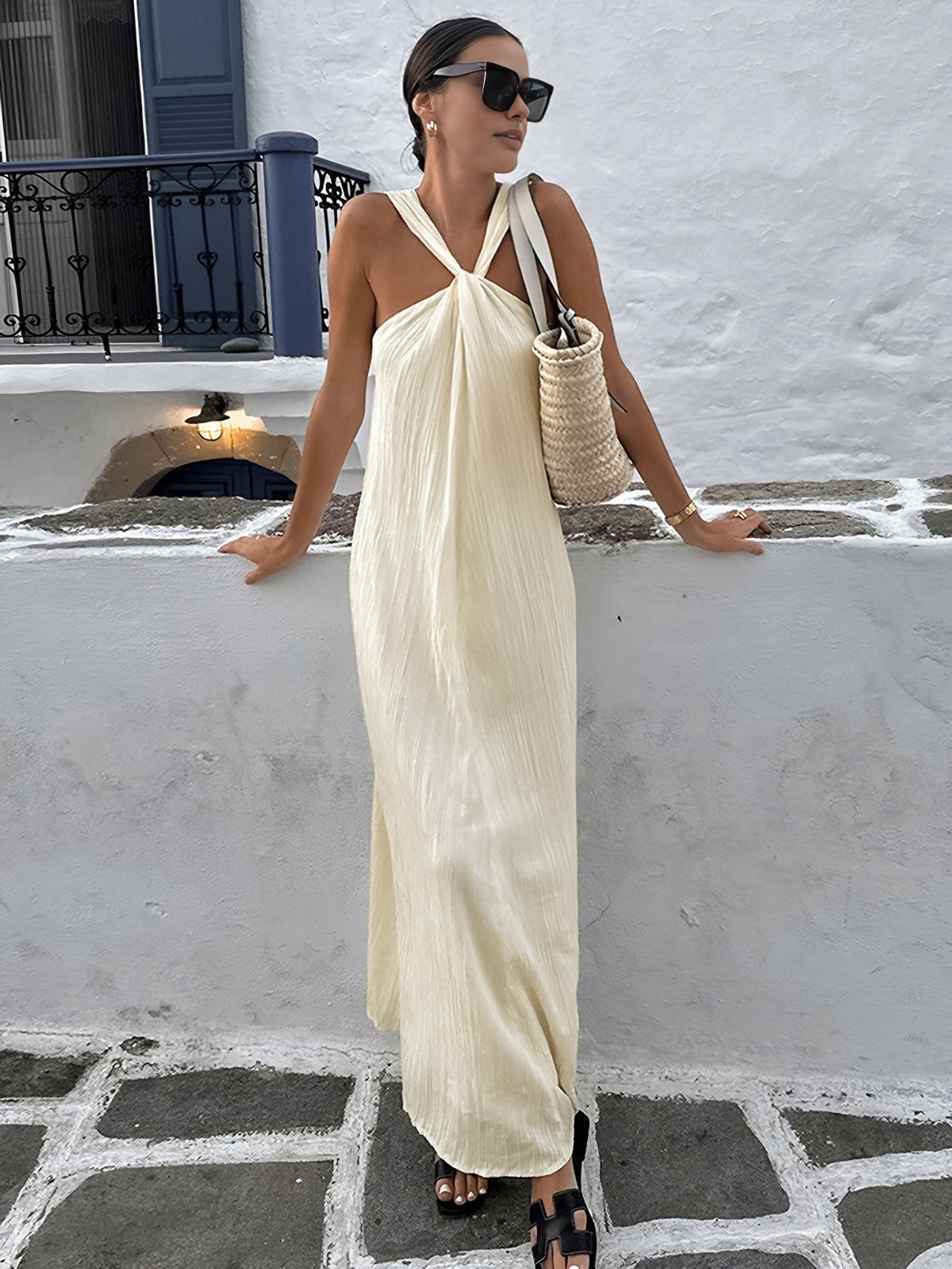 Creamy Halter Long Dress | COMMENSE Creamy Halter Long Dress | COMMENSE