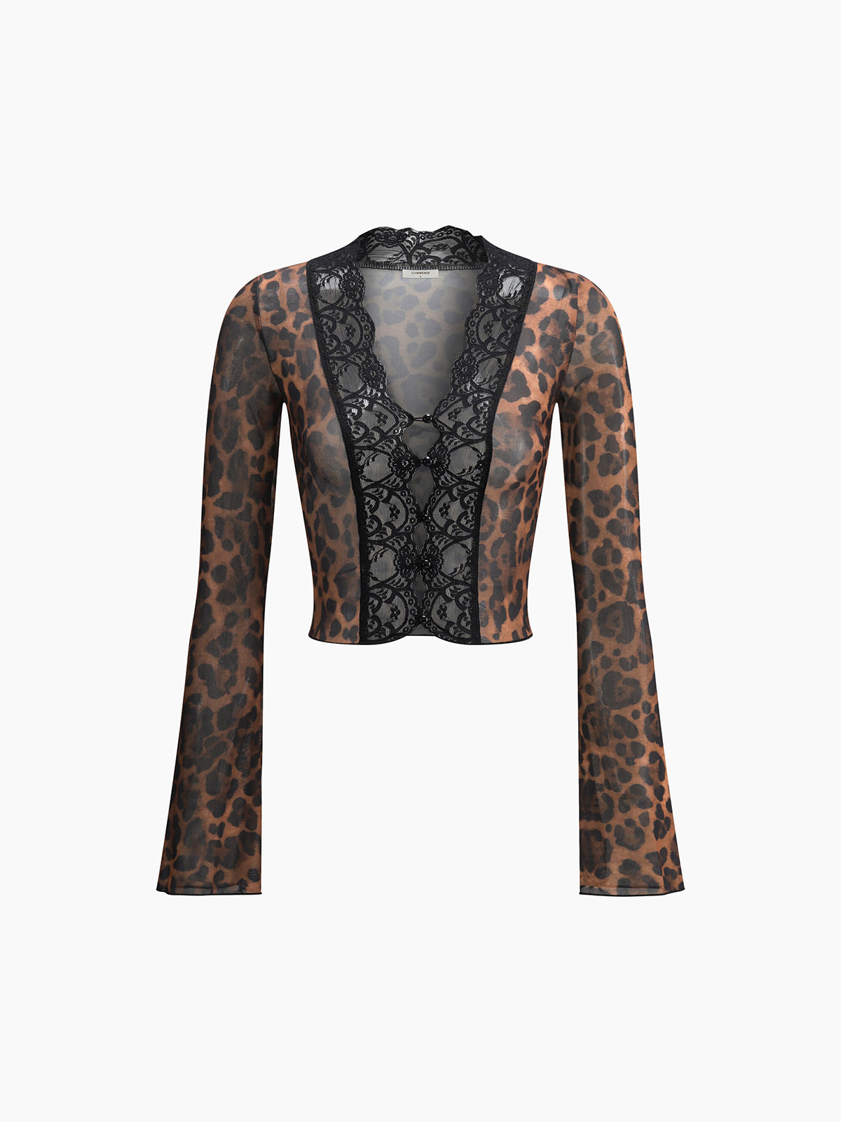 Lace selling Trim Ethnic Print Blouse