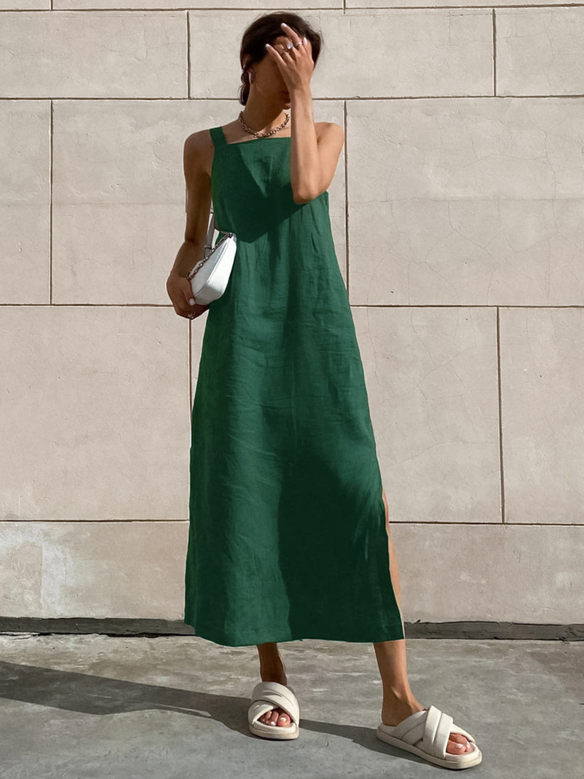 Minimalism Cotton Cami Long Dress | COMMENSE Minimalism Cotton Cami Long Dress | COMMENSE