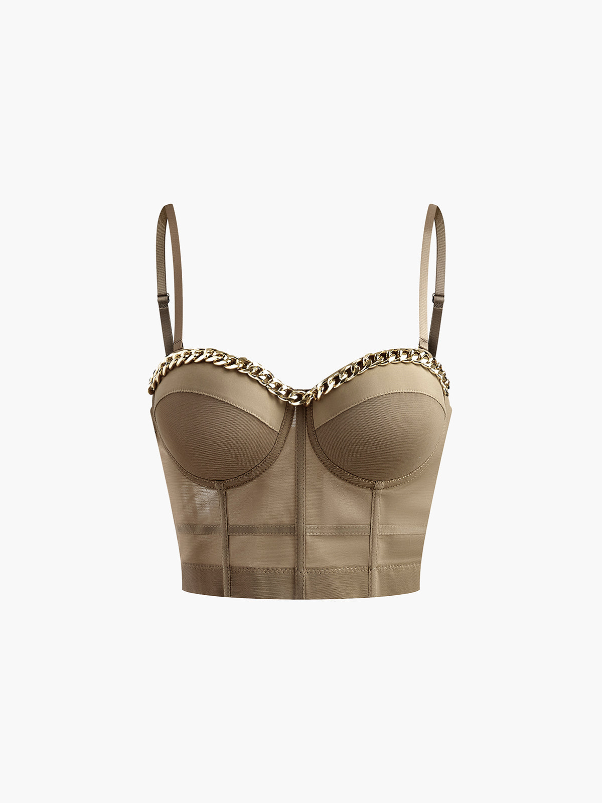 Gelli See-through Corset Mesh With Chain Decor