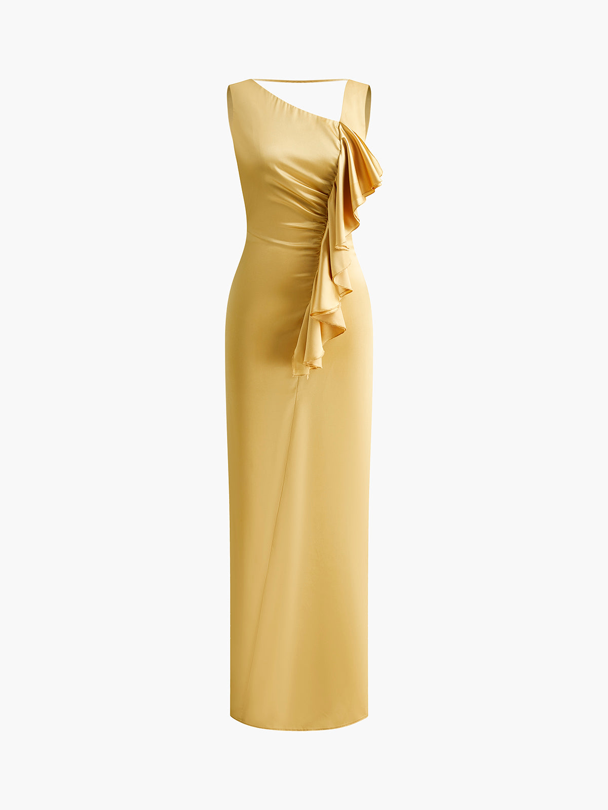 Asymmetrical Ruffle Backless Long Dress | COMMENSE Asymmetrical Ruffle Backless Long Dress | COMMENSE