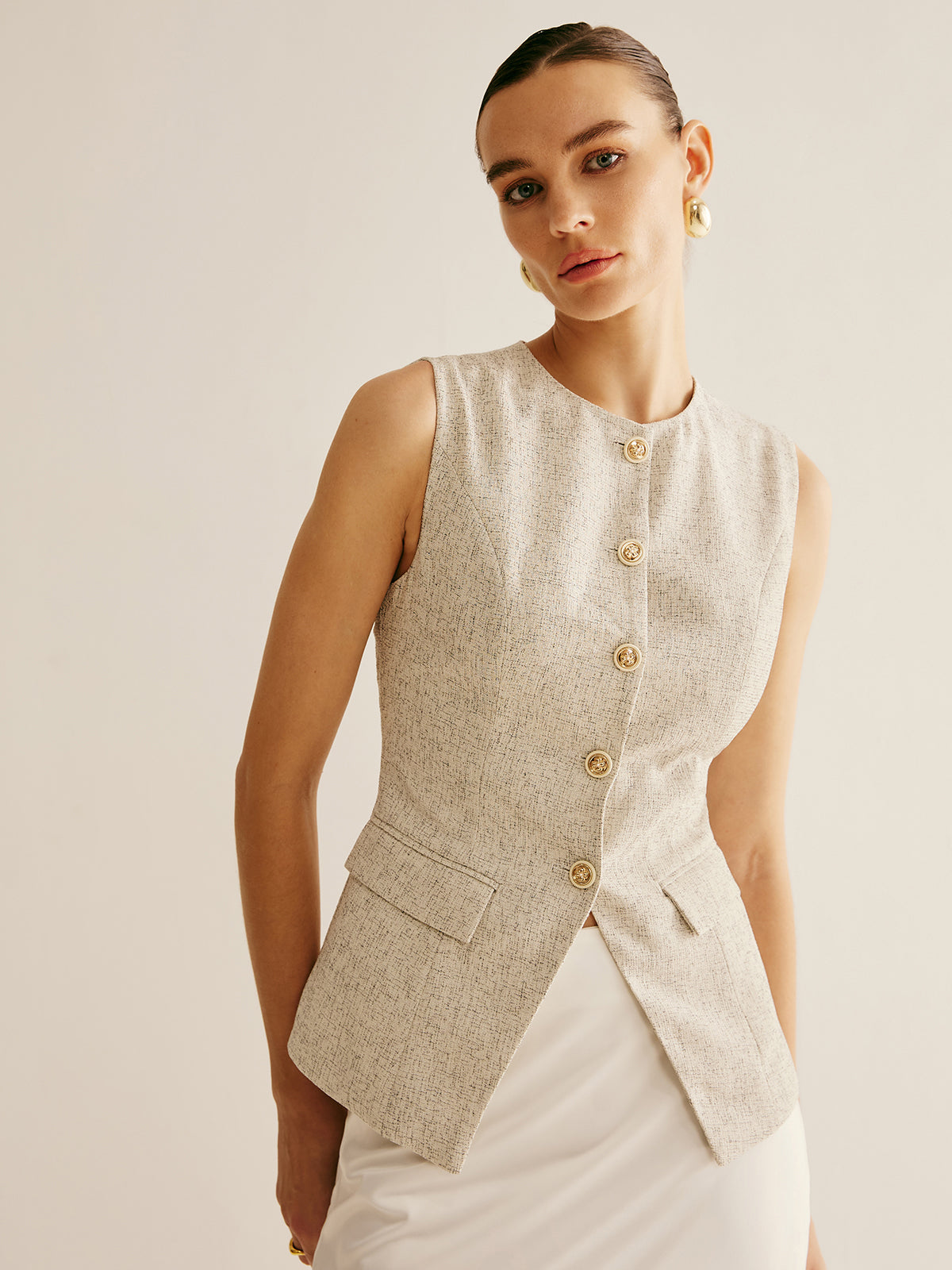 Metal Detail Split Vest main image 0