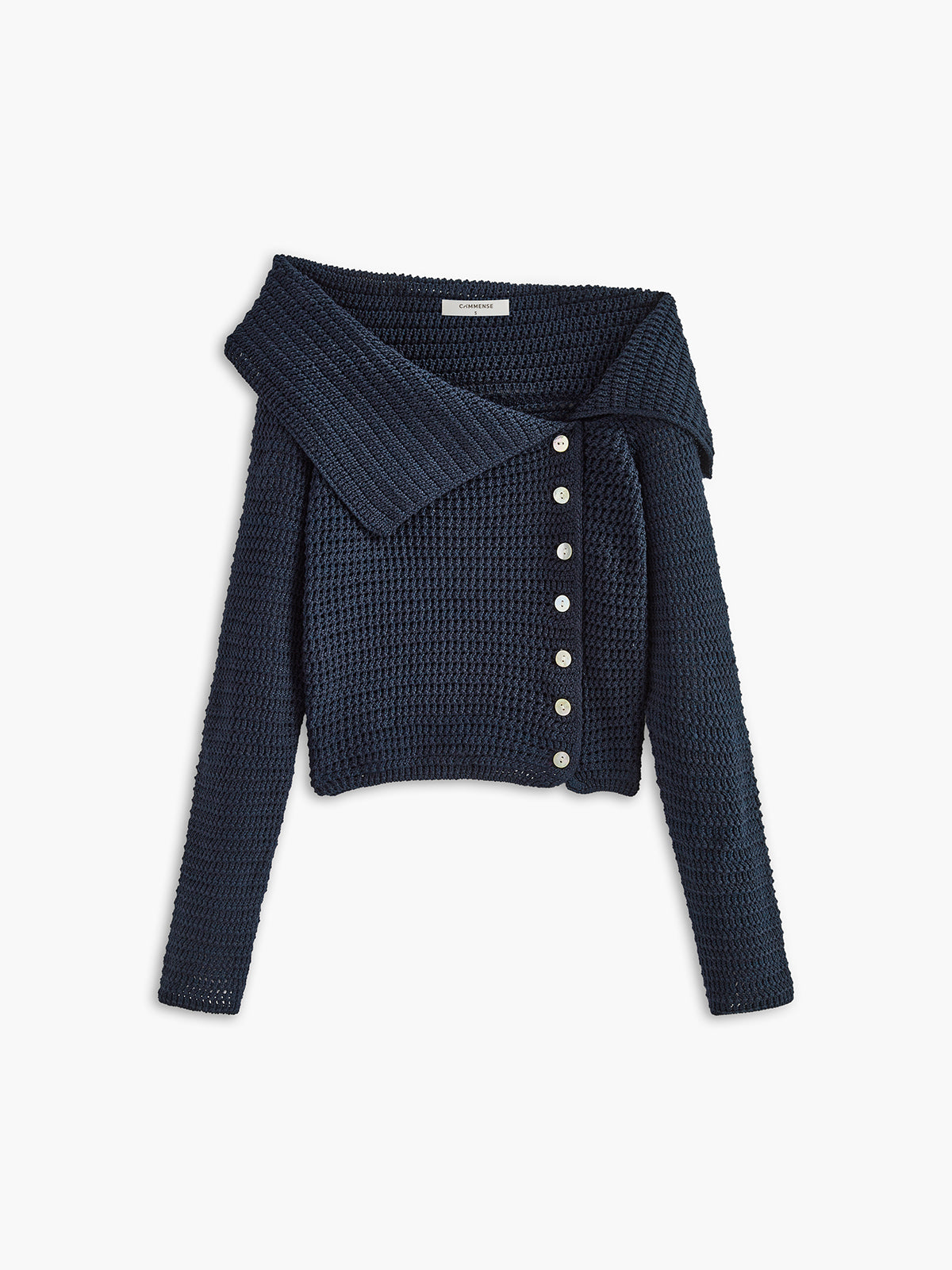 Asymmetrical Breasted Knit Top | COMMENSE