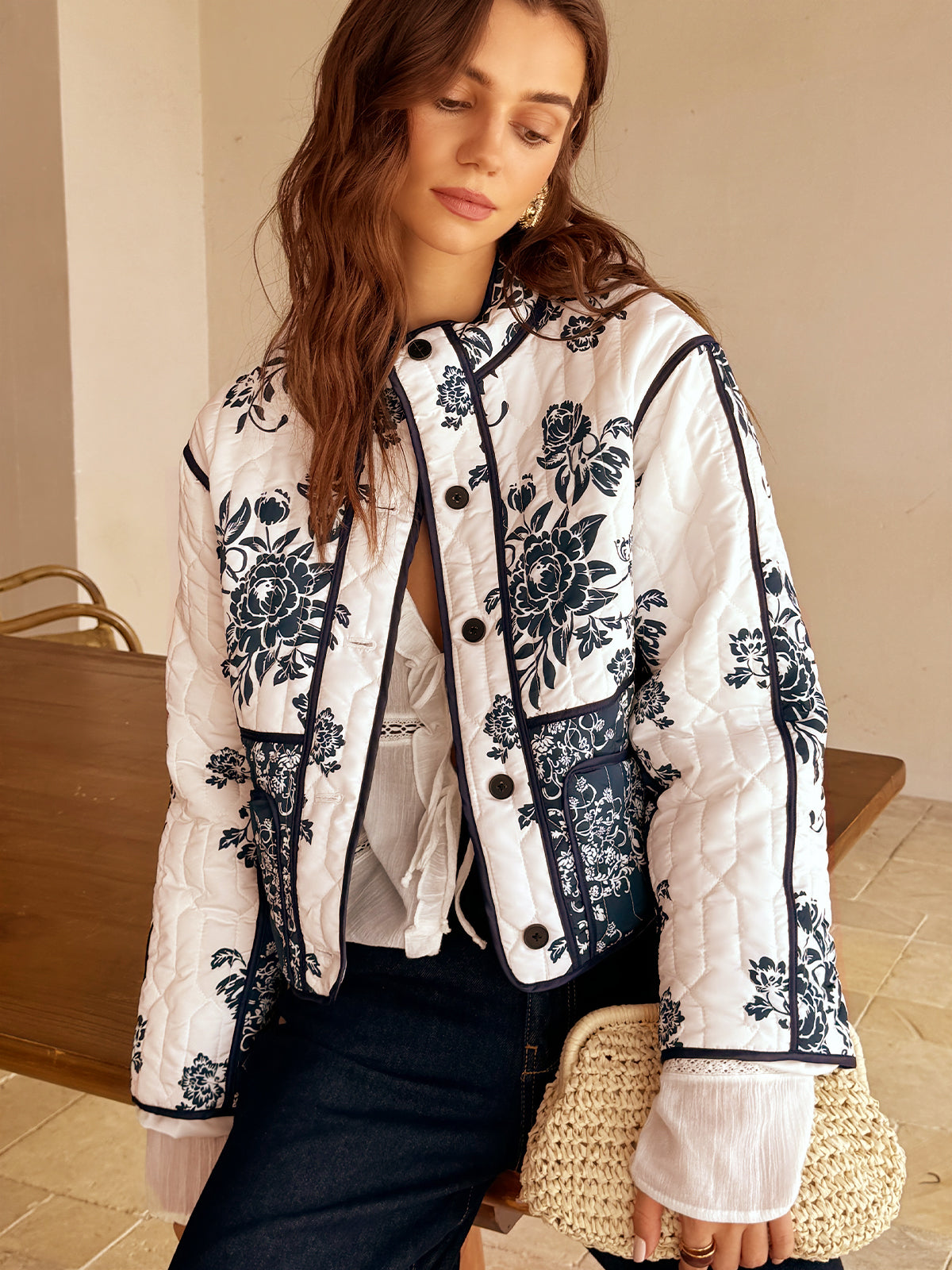 Boheme Printed Piping Cozy Jacket – COMMENSE