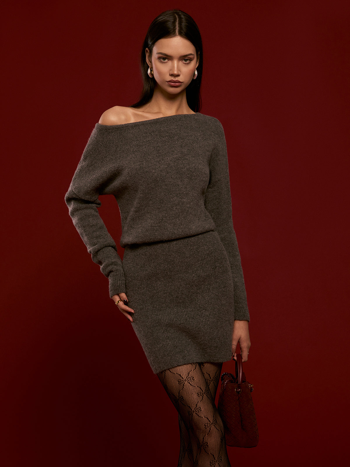 Wool-Blend Asymmetrical Sweater Dress | COMMENSE Wool-Blend Asymmetrical Sweater Dress | COMMENSE