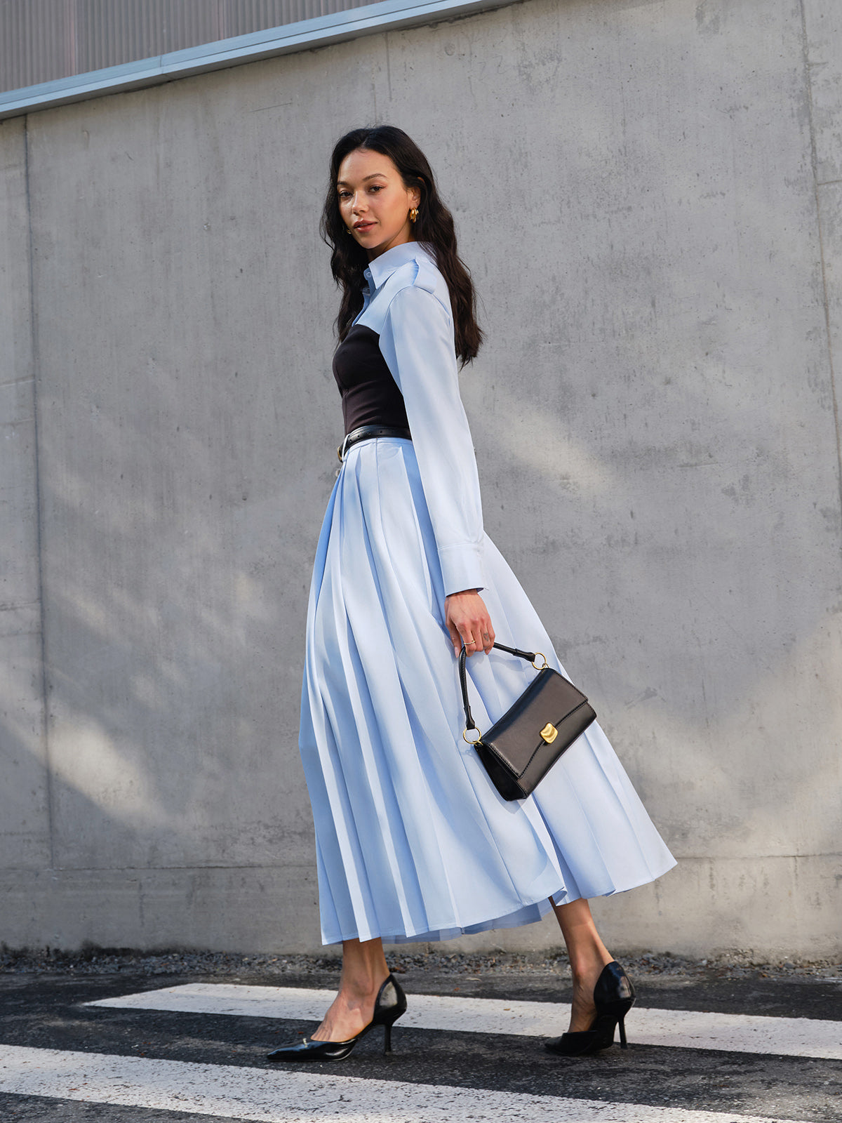 Minimalist Pleated Skirt Without Belt | COMMENSE