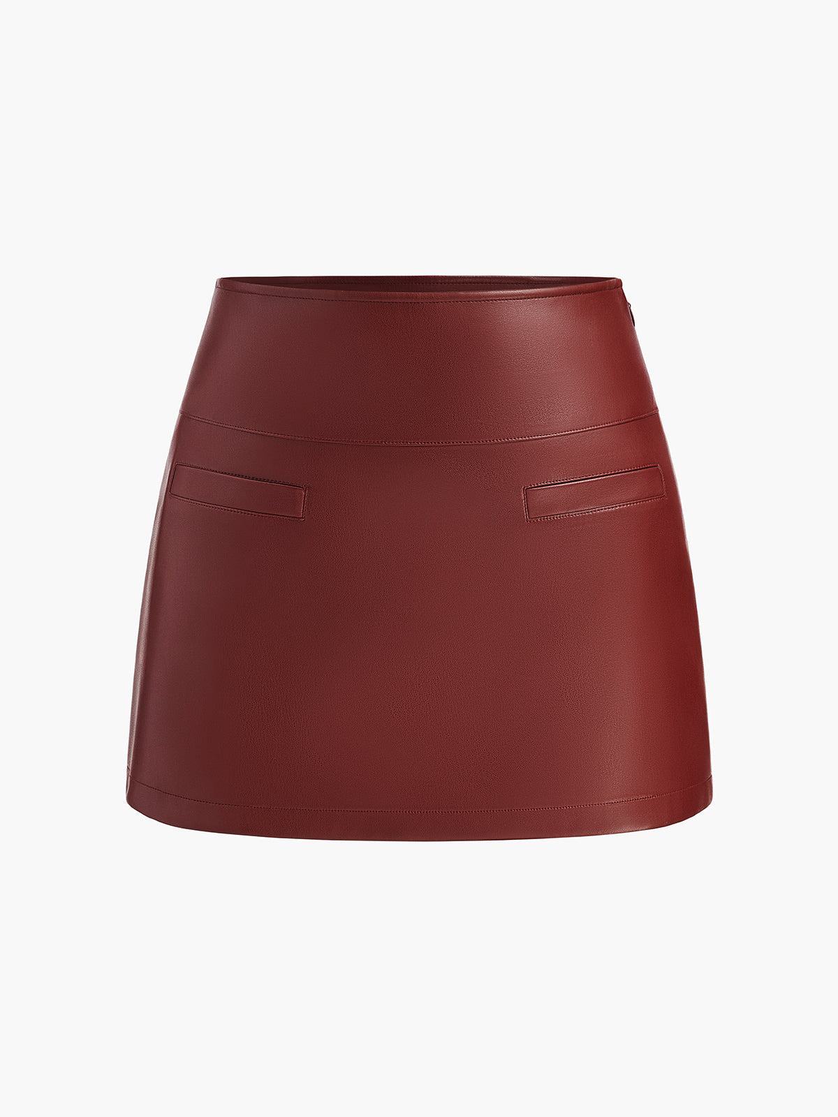 A-Line Faux Leather Mini Skirt – COMMENSE