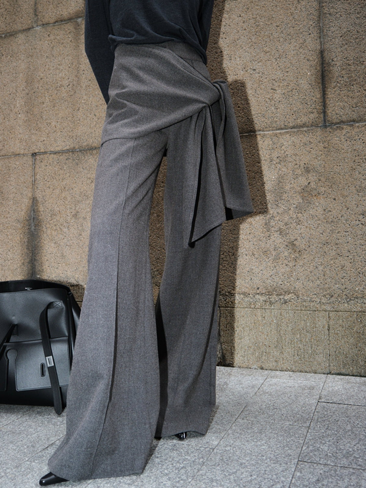 Utility Mid-Waist Knotted Design Pants – COMMENSE