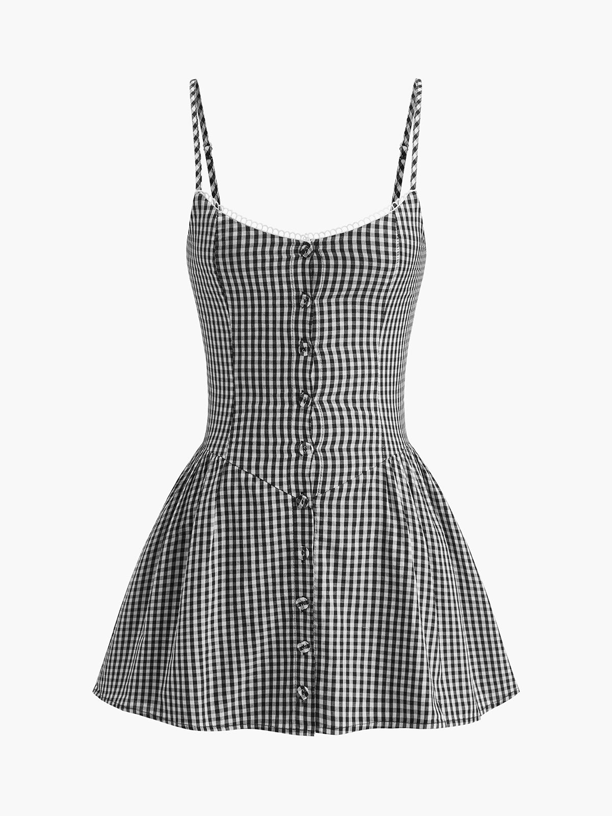 Solid Color A-Line Button-Up Cami Dress