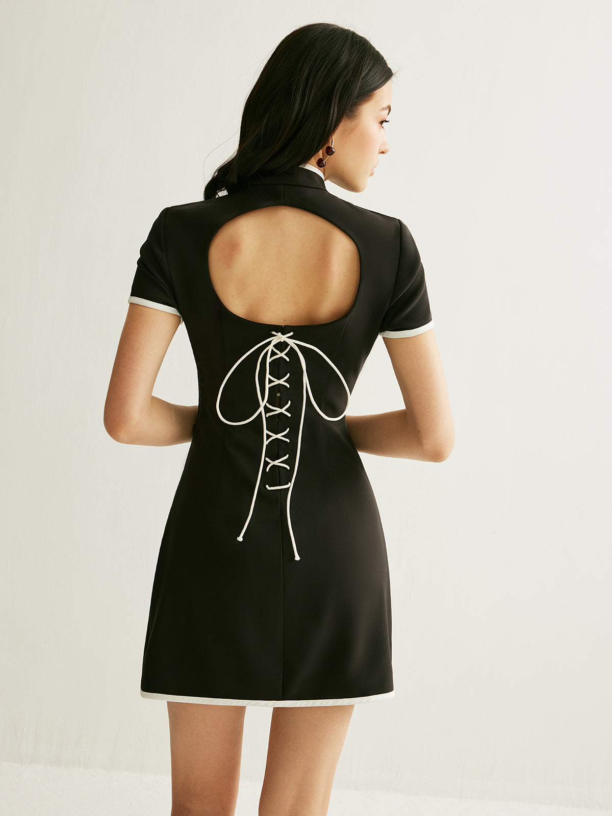 cut out drawstring dress Joselyn Cut out Drawstring A-Shape Dress