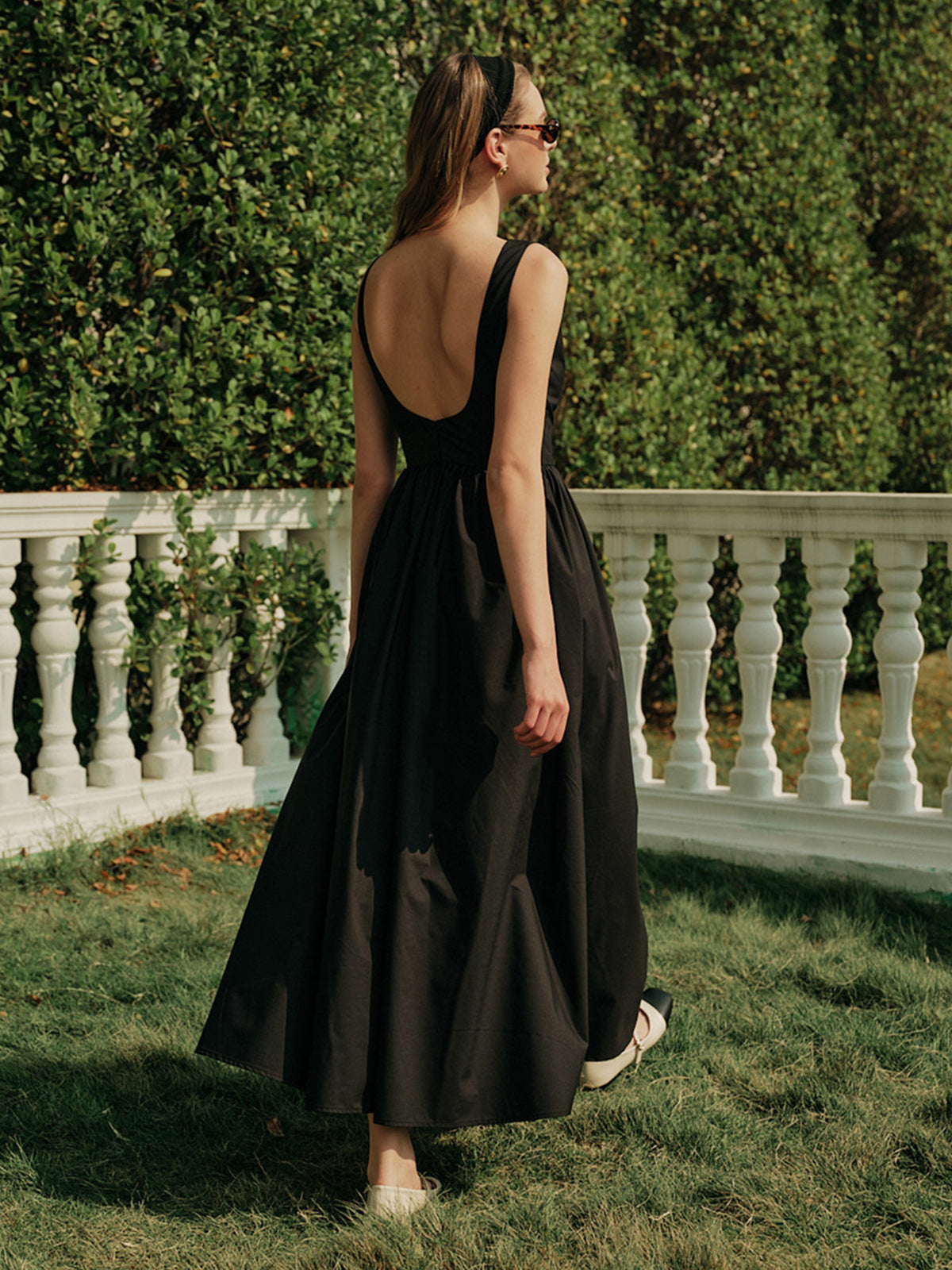 Backless Pleated Sleeveless Long Dress | COMMENSE Backless Pleated Sleeveless Long Dress | COMMENSE