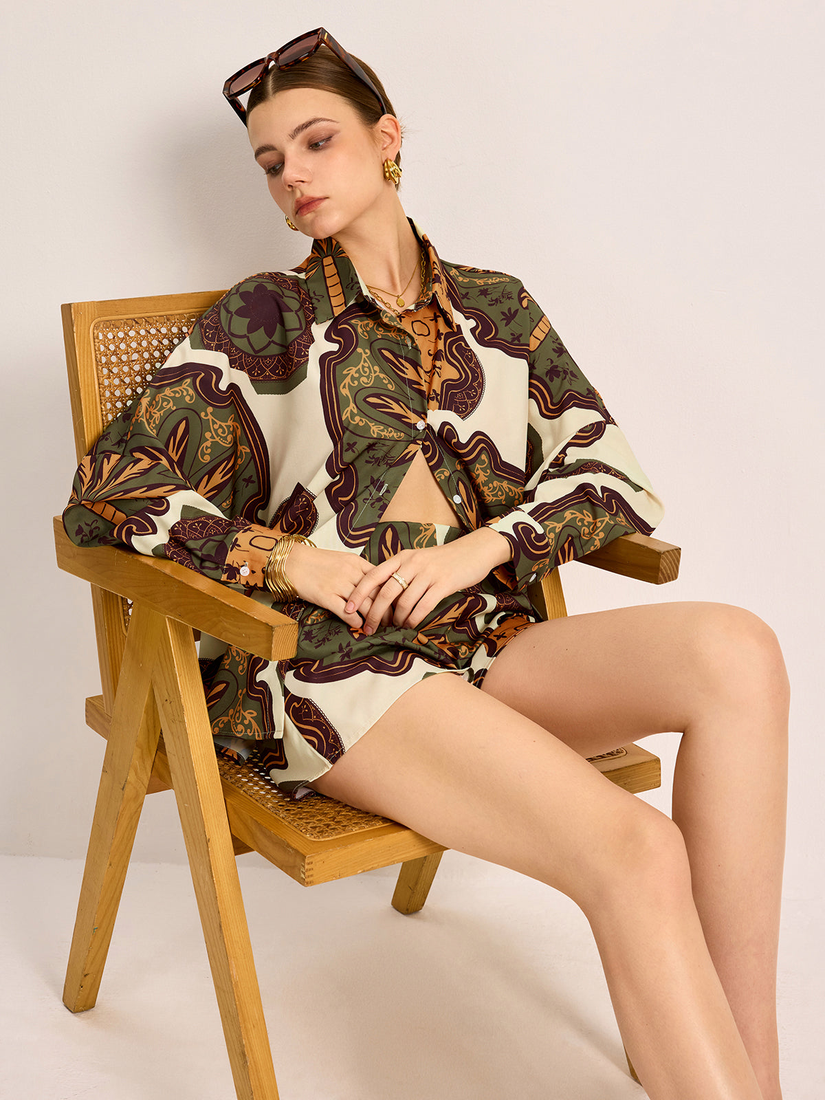 Indiebeautie Printed Shirt & Shorts Set