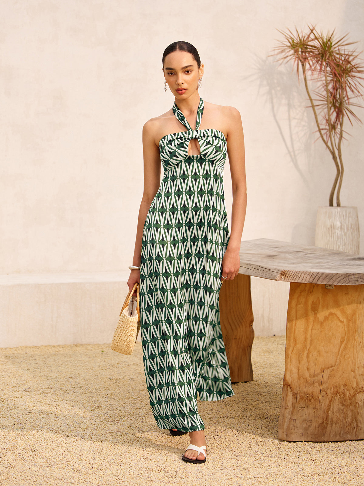 Halter Neck Keyhole Dress | COMMENSE Halter Neck Keyhole Dress | COMMENSE
