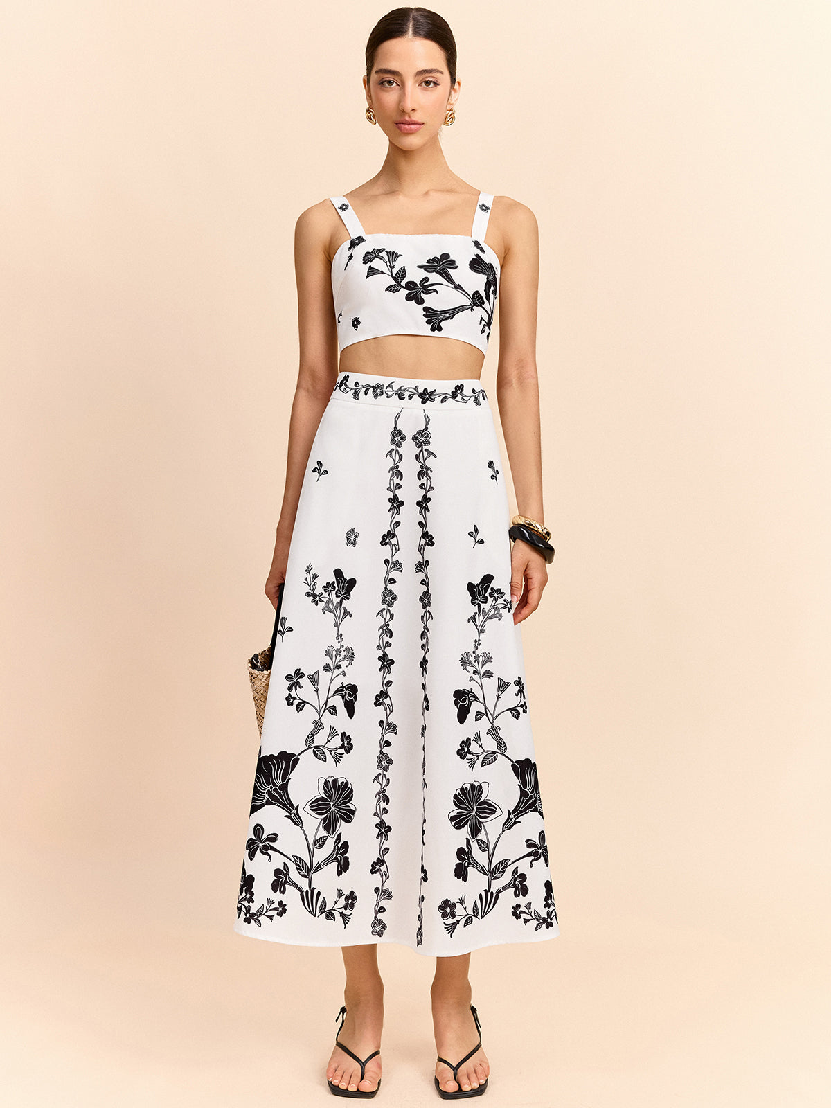Crop Top with Skirt and Embroidery main image 1