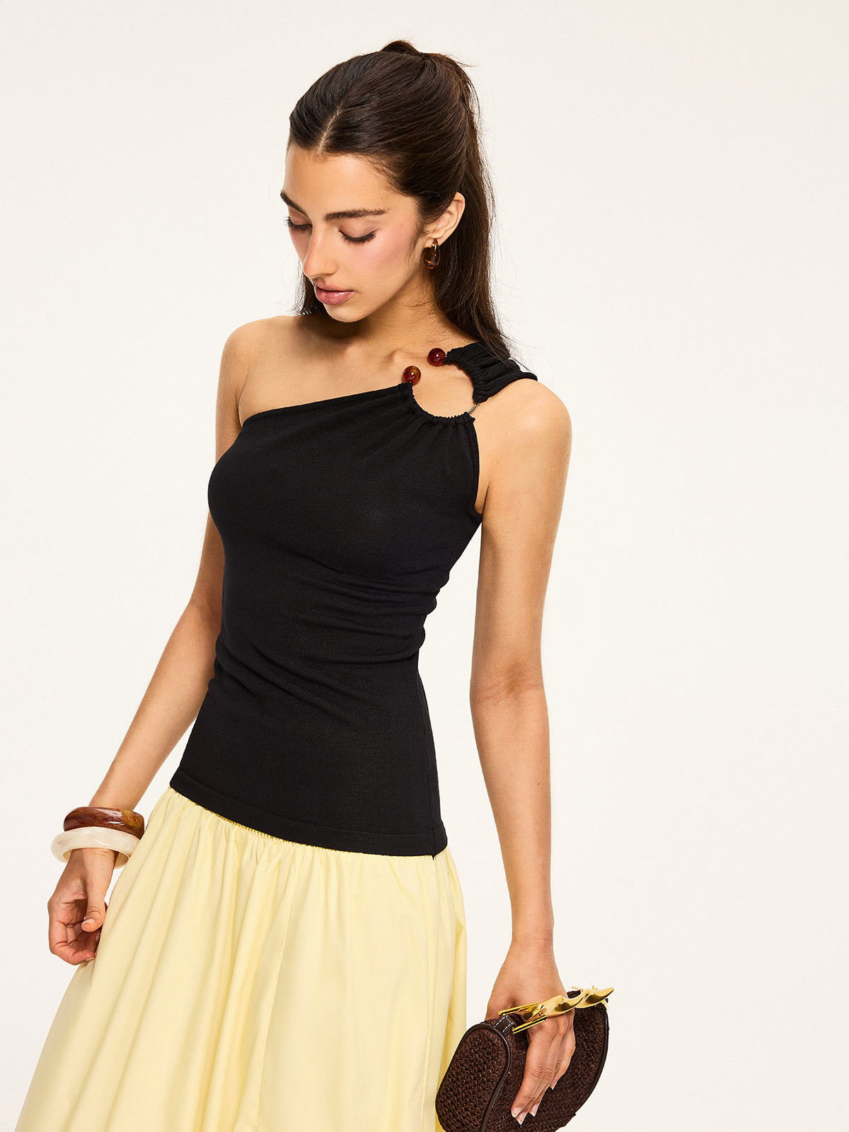 Asymmetrical One Shoulder Top main image 0