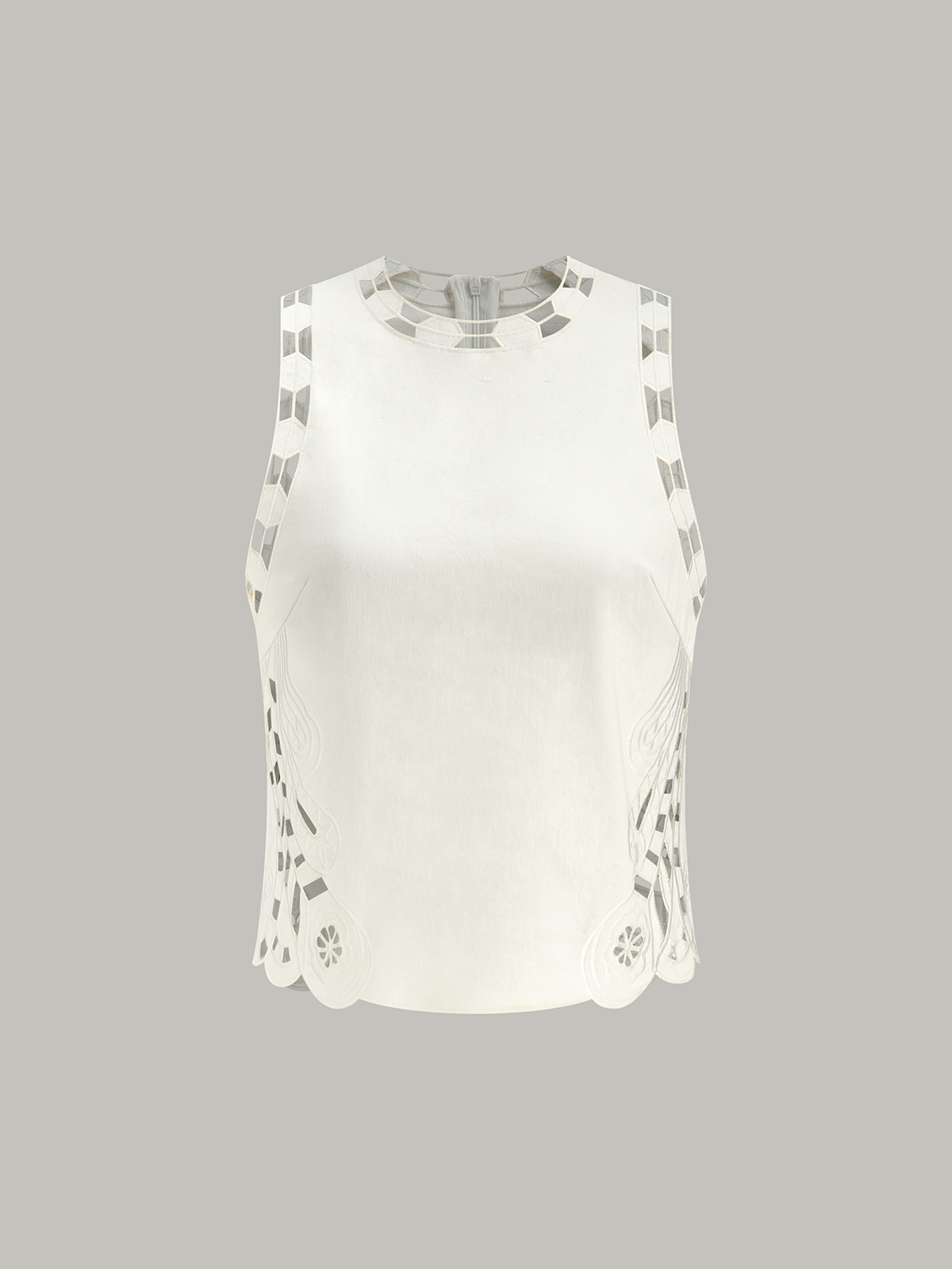Cut-Out Embroidered Top