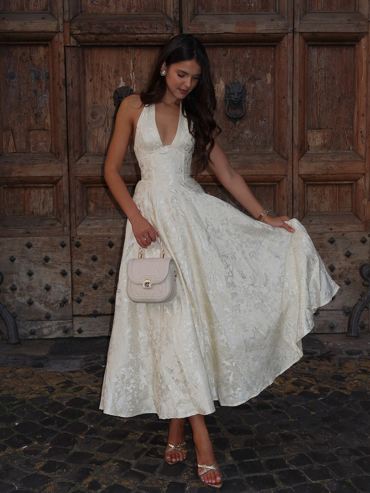 Vintage Halter Lace-Up Back Dress | COMMENSE Vintage Halter Lace-Up Back Dress | COMMENSE