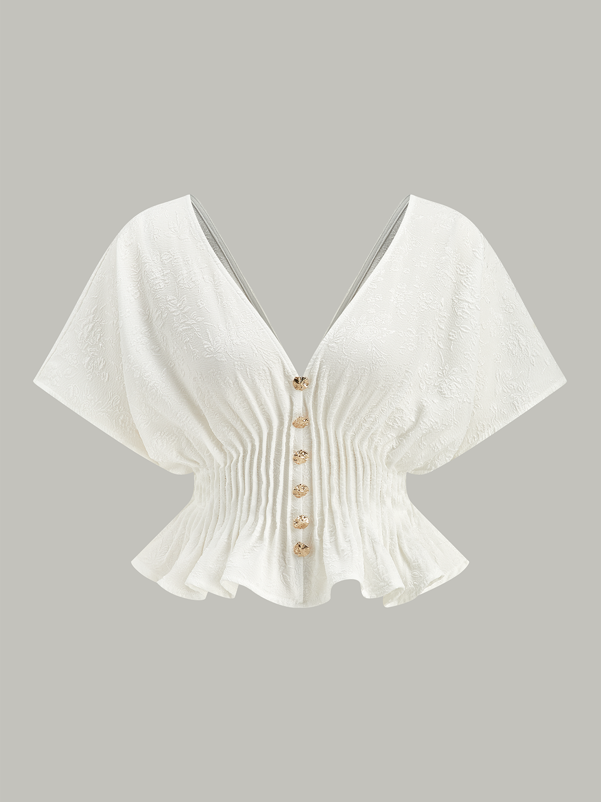 MONOMEE CANDACE PRINTED PEPLUM TOP