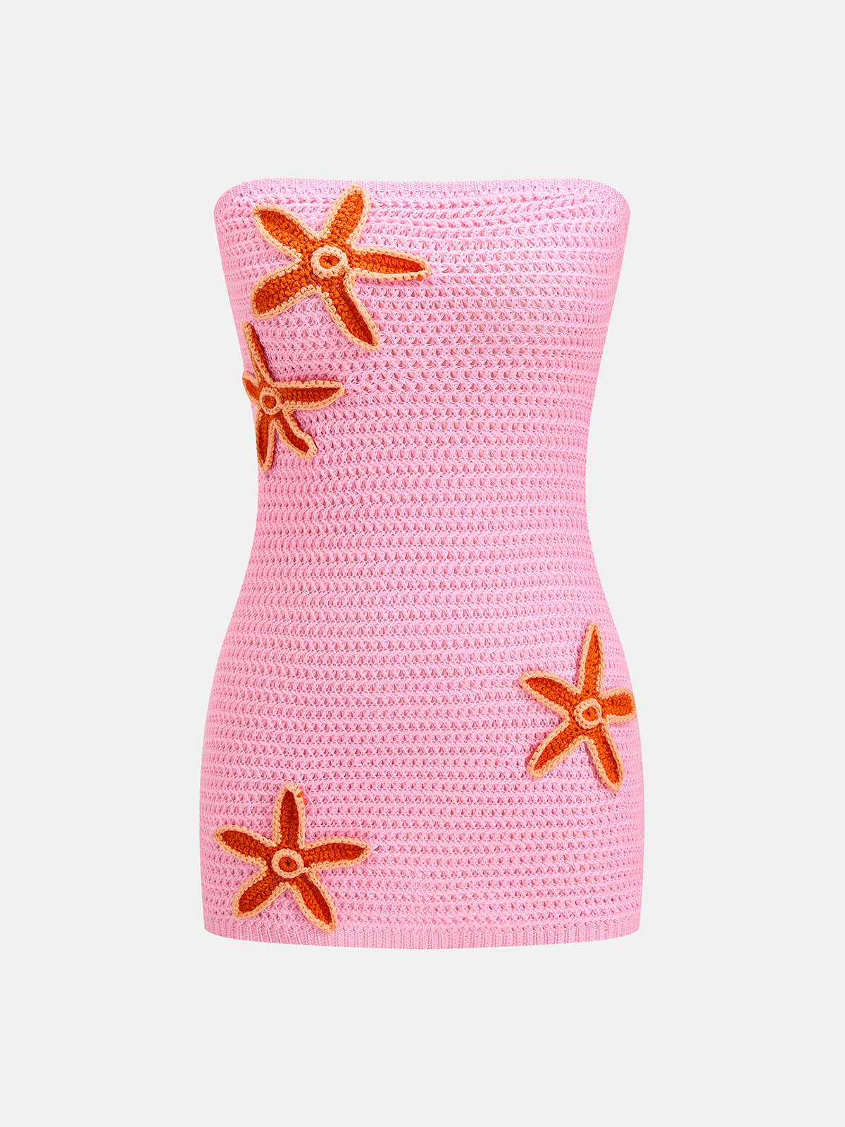 Starfish Crochet Strapless Mini Dress