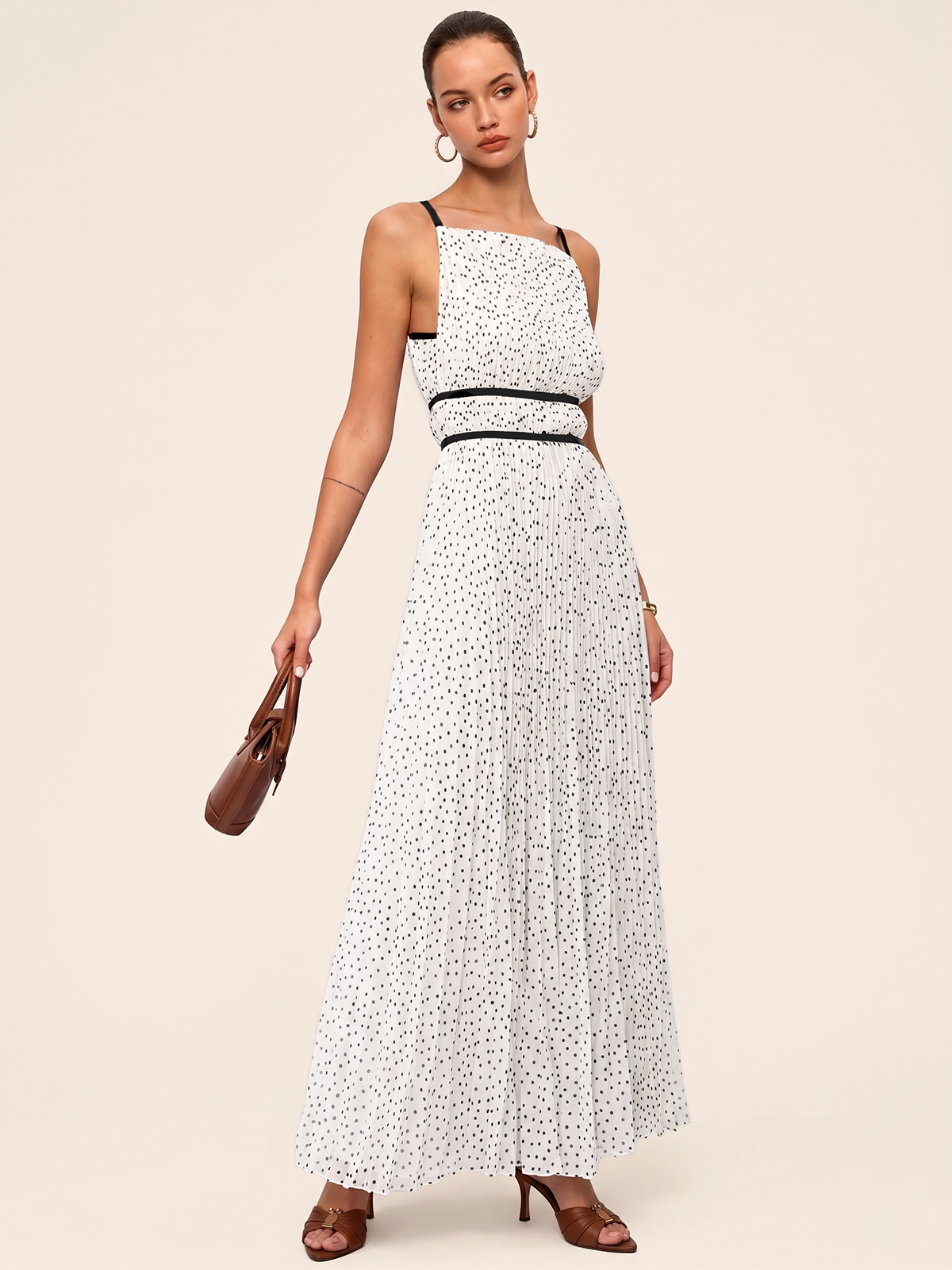 pleated cami maxi dress Breezaya Women's Holiday Pleated Cami Dress Maxi Vacation Beach Outfit