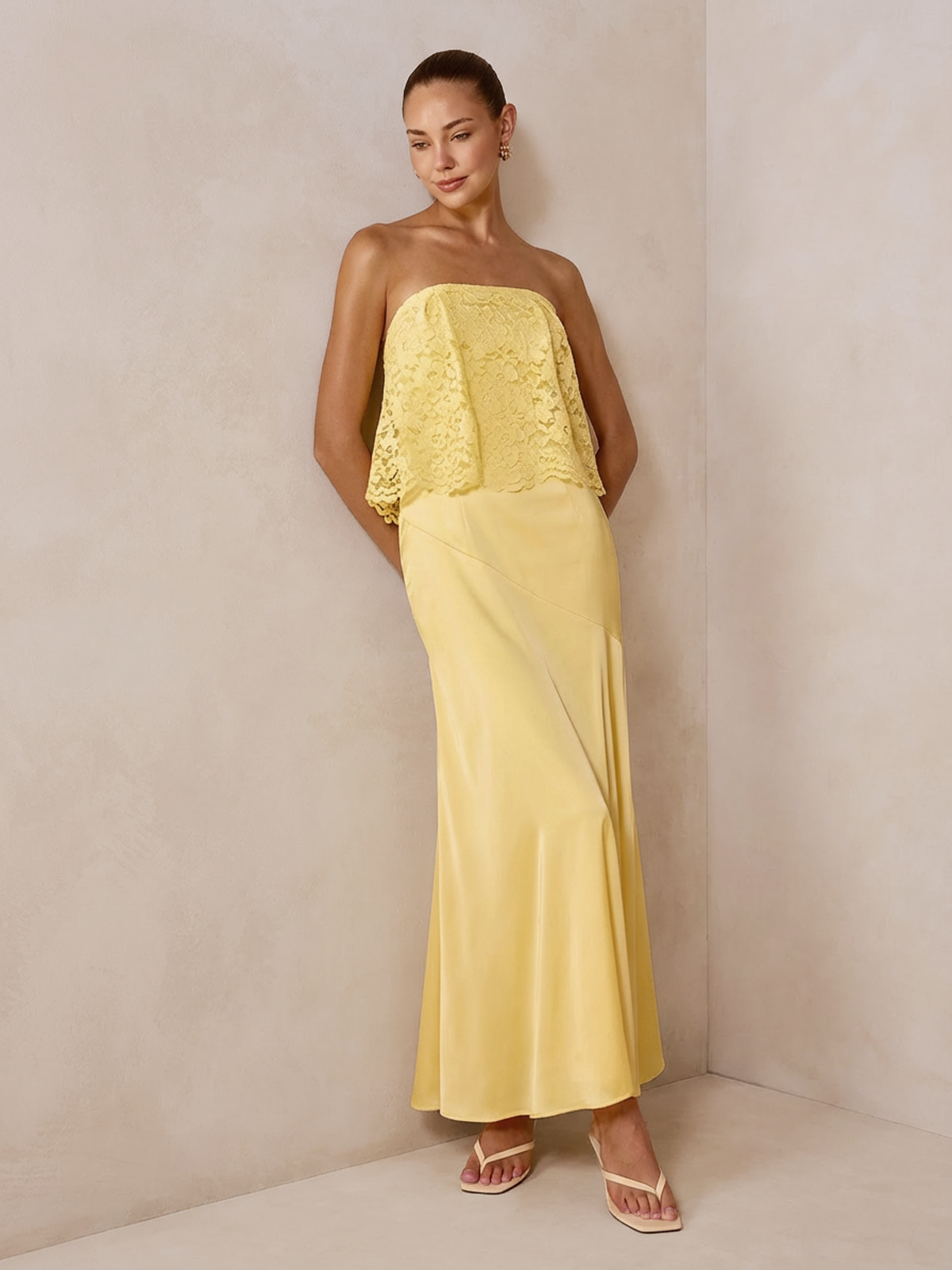 satin dress with lace overlay lace overlay midi dress Lace Trim Midi Slip Dress