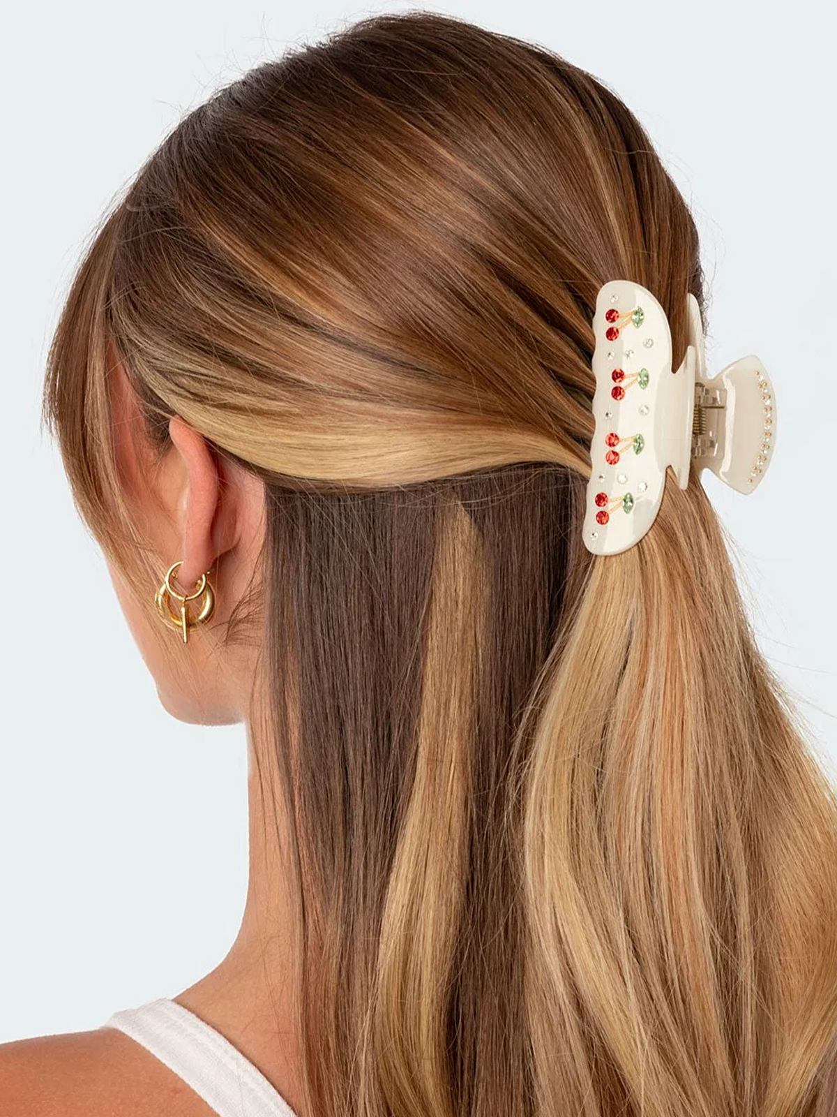 Large Cherry Rhinestone Hair Claw | COMMENSE
