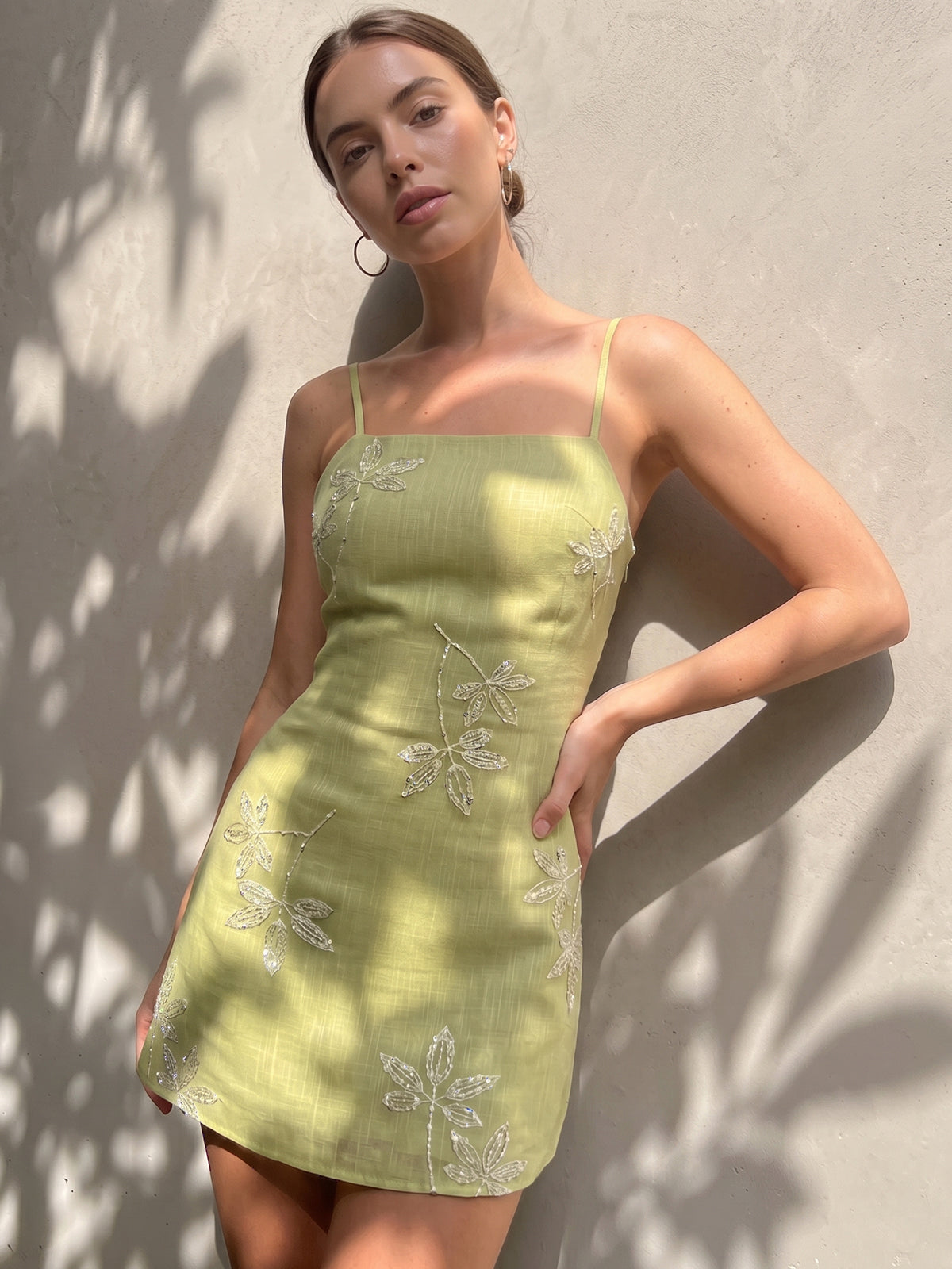 embellished slip dress Boston Proper - Garden - Maxi adding a touch of glamour to its sleek silhouette Indigo Crystal Embellished Silk Dress,
