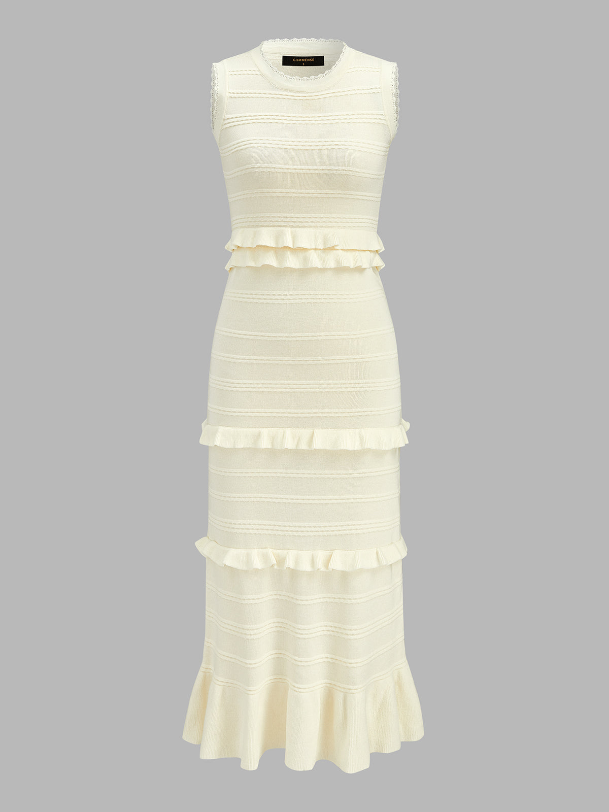 tiered knit maxi dress Ruffle color patchwork