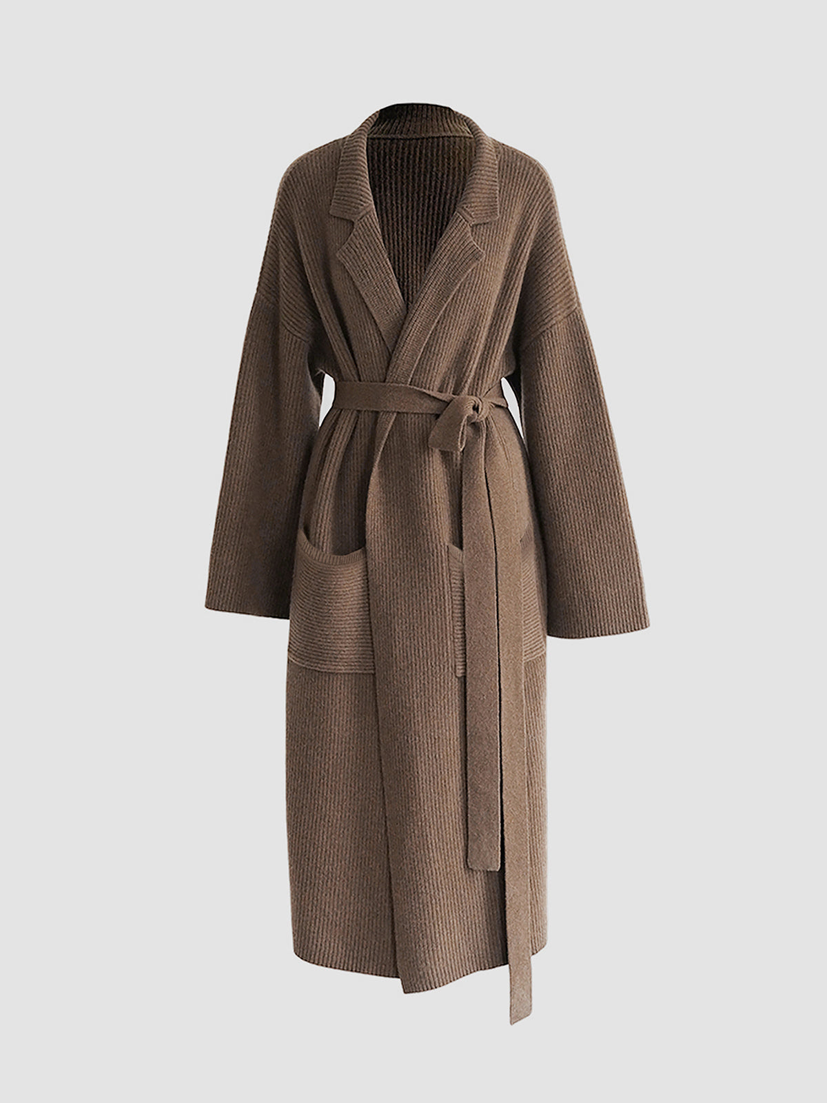 Solid Knit Trench Coat