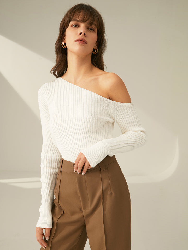トップス ANDWANG one shoulder bijou sweat Je T'aime Chain Brandy Pullover – Cinq à Sept