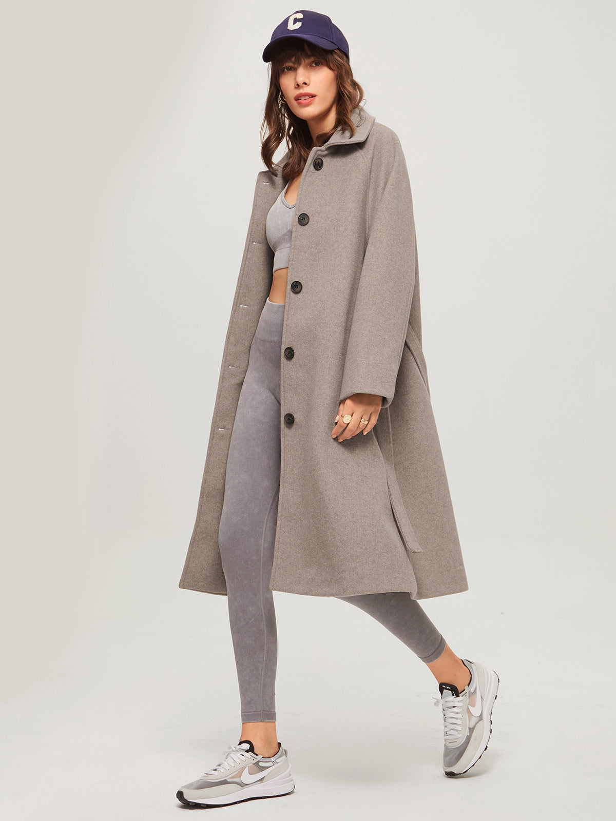 Oversized Brushed Belted Long Overcoat – COMMENSE