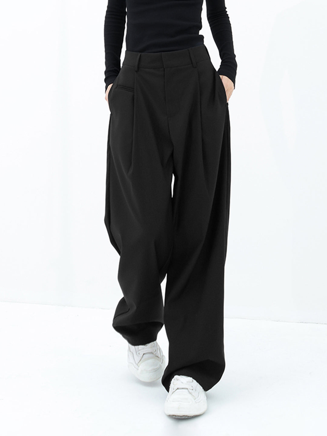 Basic Baggy Wide Leg Dress Pants | COMMENSE
