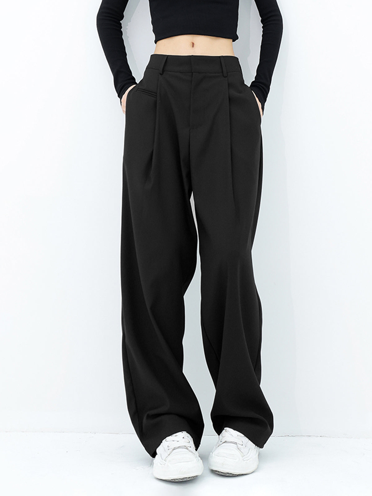 Basic Baggy Wide Leg Dress Pants Basic Baggy Wide Leg Dress Pants