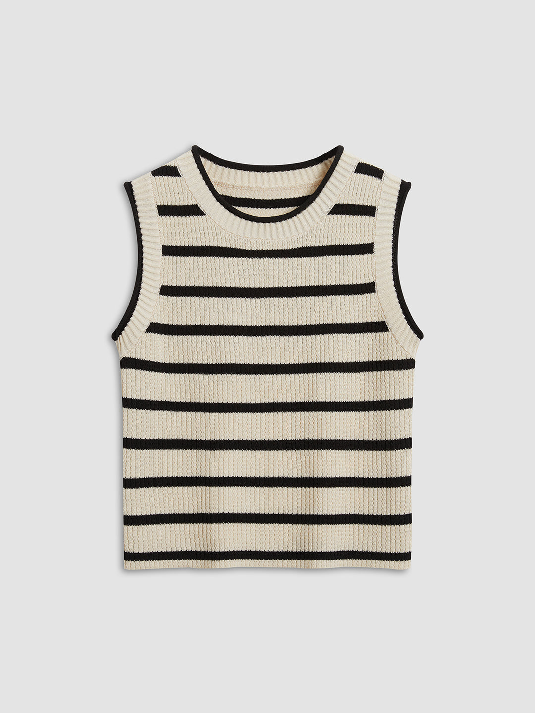 Leisure Stripe Knit Crop Top | COMMENSE