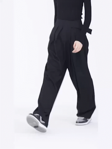 Hook-and-Loop Fastener Wide Leg Velcro Pants – COMMENSE