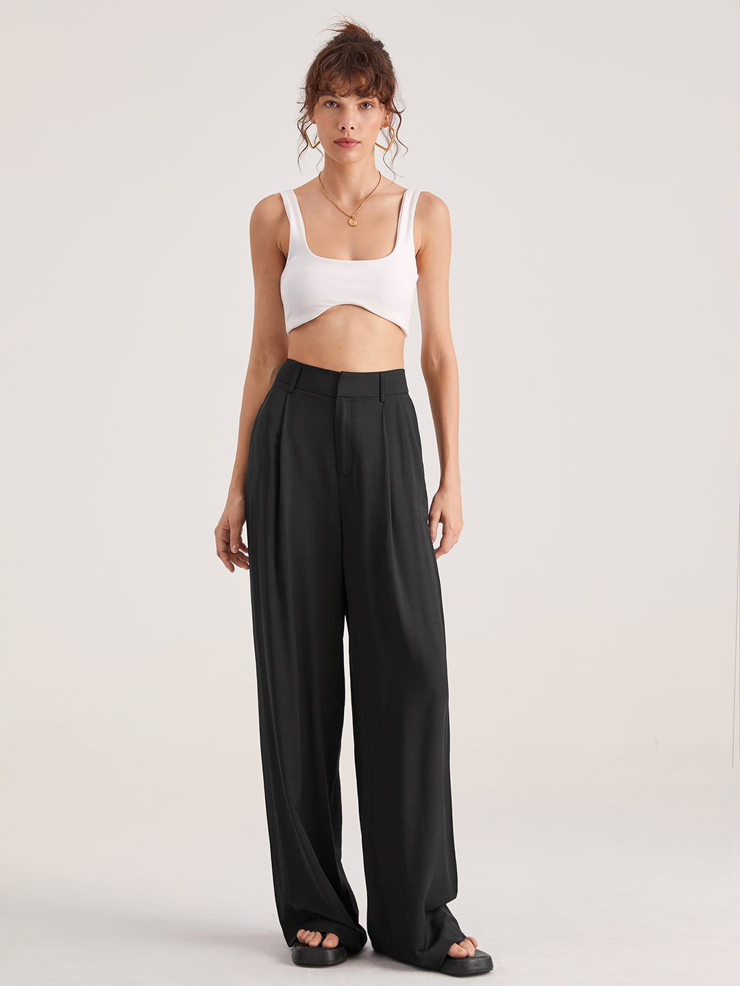 Oversized High Waisted Pleat Front Trousers – COMMENSE