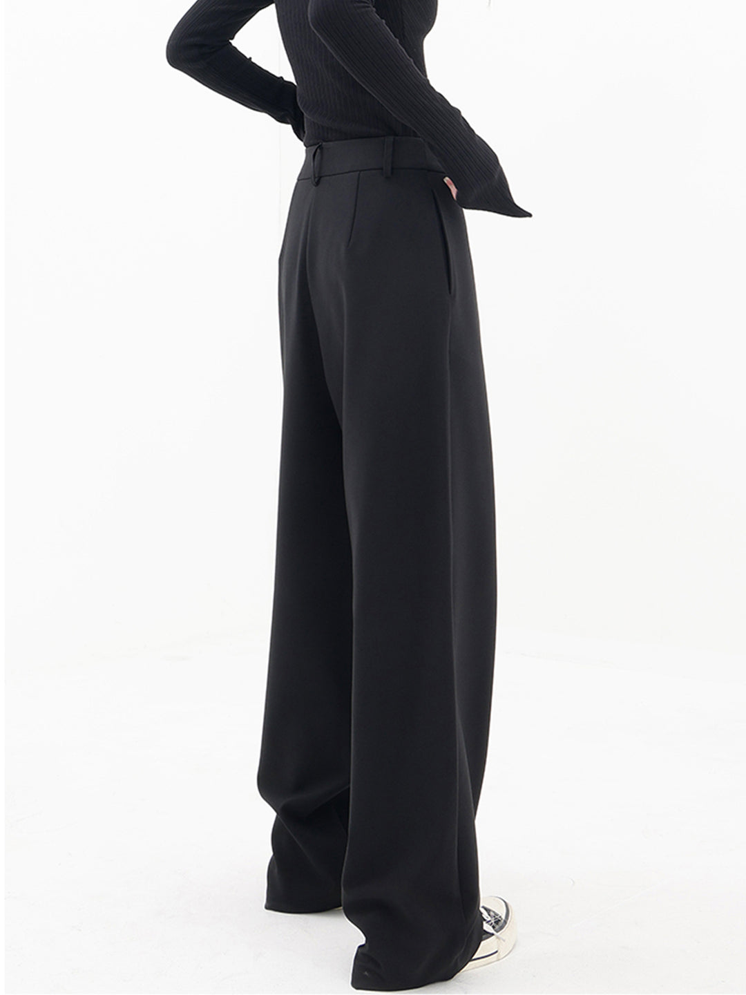 asymmetrical layer button wide leg dress pants Asymmetrical Layer Button Wide Leg Dress Pants-J.ING