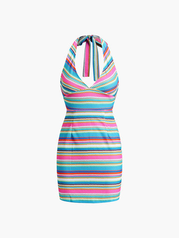 OFF SHOULDER SHORT DRESS RAINBOW RHYTHM main image 0