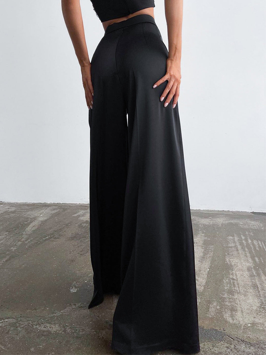 【INCHANT ME】Reverse Vintage Long Wide Pants Oversized Satin Wide Leg Dress Pants – COMMENSE