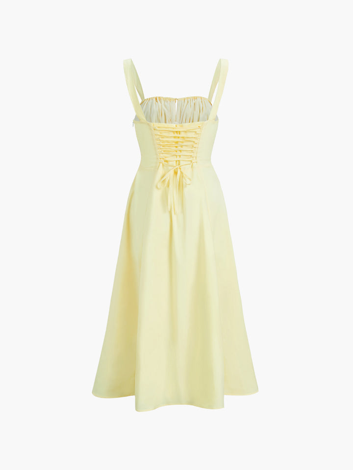cream woven ruched cup detail long sleeve bodycon dress Metal Detail Long-Sleeve Ruched Maxi Dress