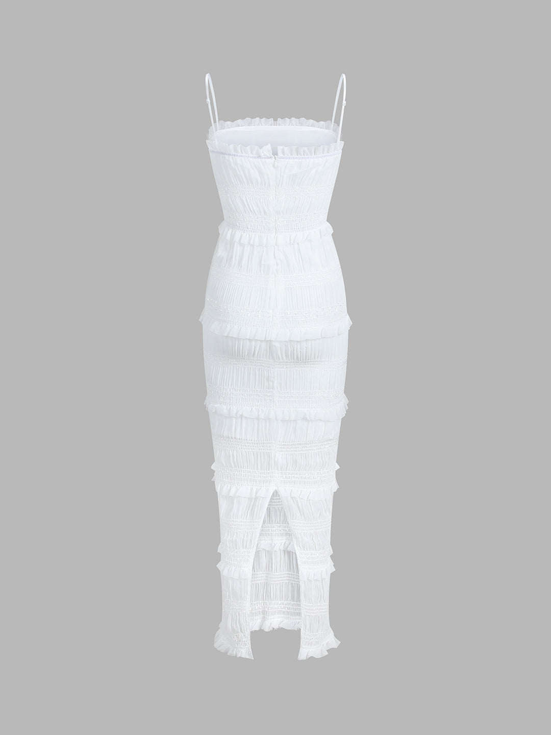 aegean ruffle zippered midi dress Commense Aegean Ruffle Zippered Midi Dress
