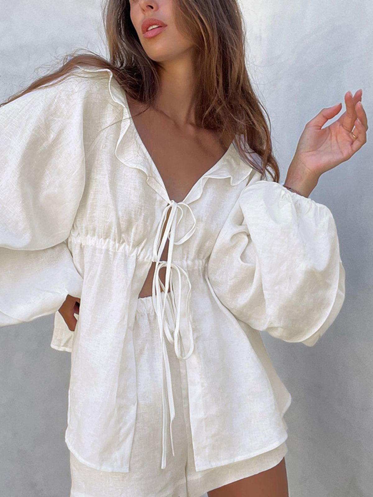 【INCHANT ME】[Set] Melo Cotton Bustier Banding Two Piece Moon Laser Denim Bustier Top • Marine Serre