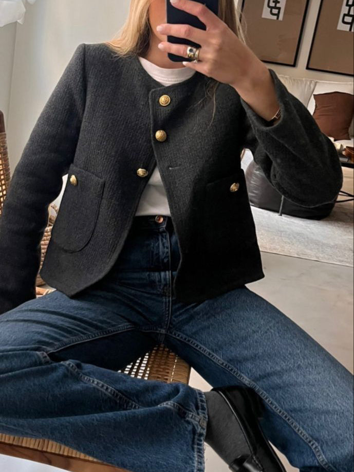 Old Money Aesthetics Tweed Jacket COMMENSE