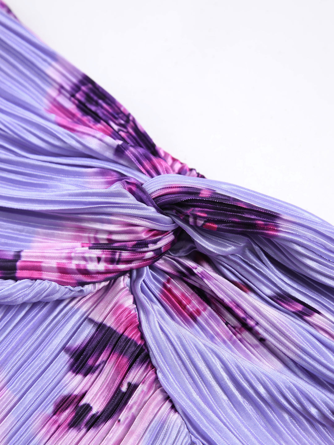 Floral Plisse Twist Tube Long Dress | COMMENSE