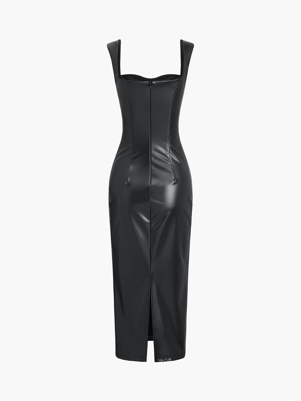 Faux Leather Bodycon Midi Dress Faux Leather Bodycon Midi Dress