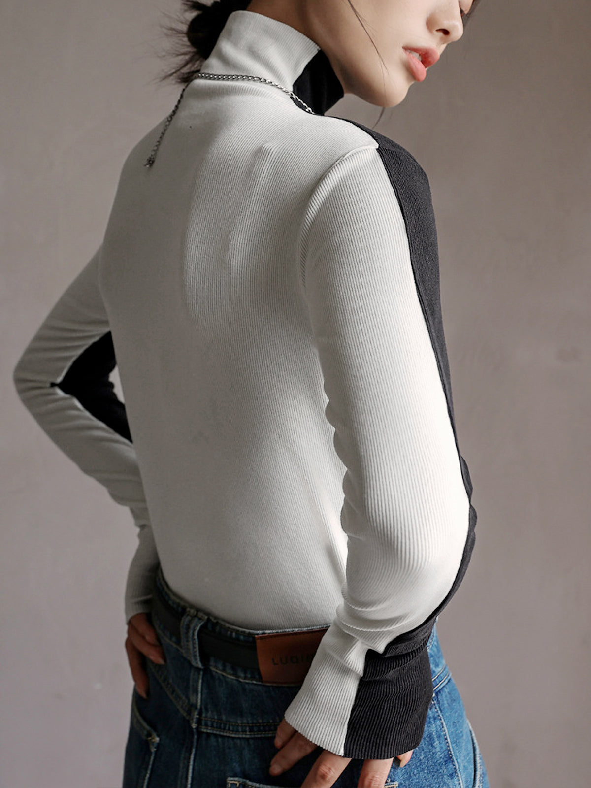 Double Sided Colorblock Long Sleeve Top | COMMENSE